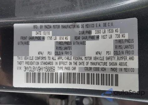 2017 Toyota Yaris Ia из США, поврежденный, VIN 3MYDLBYV9HY158859